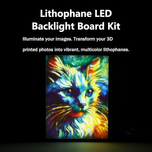 Lithophane Led Backlight Board Kit KC009 KC010 for Bambu Lab H2D/X1/P1P/A1 LED Light Board LED Backlights Makerworld Model Parts USB 3D Print Accessory Photo Model DIY Light Box（2PCS） - size: S