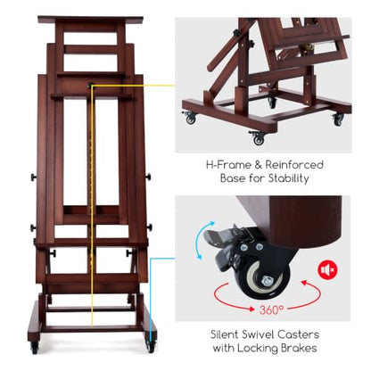 MEEDEN Large Art Painting Easel: Holds Canvas Up to 79" for Studio Drawing - color: Deep Walnut