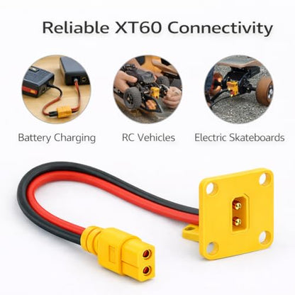 XT60 Extension Cable Male to Female, 12AWG 3.28FT RC Panel Mount Wire - style: 100CM