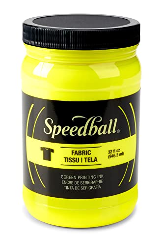 Speedball 045753 Fluorescent Screen Printing Ink, 32 fl. oz., Yellow - color: Yellow