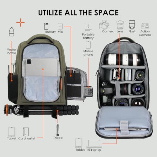 TARION Camera Backpack for Photographers Compact 15L, TB04 Green - color: Green