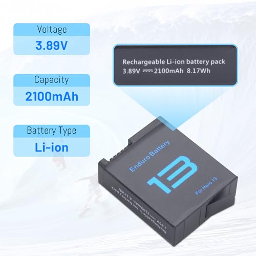 2-Pack Battery with 3-Channel Charger Station for Hero 13 Mission 1