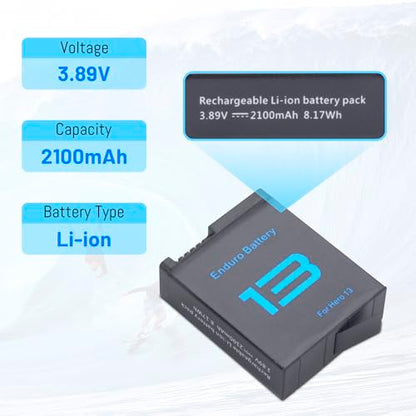 2-Pack Battery with 3-Channel Charger Station for Hero 13 Mission 1