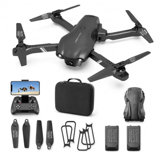 1080P FPV Foldable Drone with 2 Batteries, 26-Min Flight and Dual Camera