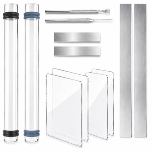 DIYOOHOMY 16pcs Polymer Clay Tools kit, Rolling Pin with Thickness Rings - color: 12 clear