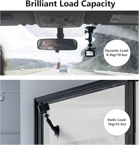 HSU Car Suction Cup Mount for GoPro/Insta 360/DJI Osmo Action Camera
