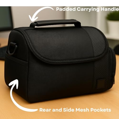 Large Padded Camera Bag with Shoulder Strap – DSLR & Mirrorless Camera Carrying Bag, Lightweight Protective Crossbody Camera Bag - size: Large