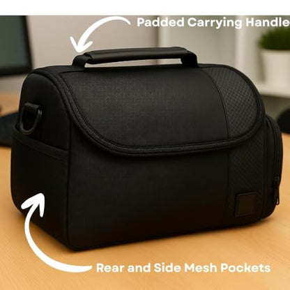 Large Padded Camera Bag with Shoulder Strap – DSLR & Mirrorless Camera Carrying Bag, Lightweight Protective Crossbody Camera Bag - size: Large