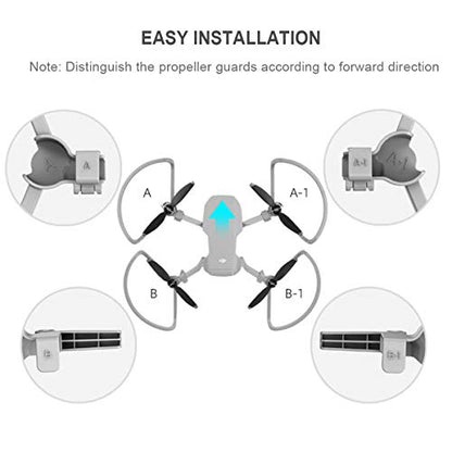 Upgraded Version 2 in 1 Mavic Mini 2 Propellers Guard Rings with Foldable Landing Gear Quick Release Extension Leg Protection Accessory for DJI Mavic Mini 1/Mini 2 /Mini SE Drone(Grey) - color: Propeller Guards