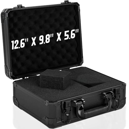 12.6 Inch Carrying Case with Customizable Pre-Diced Foam - size: 12.6x9.8x5.5 Inch