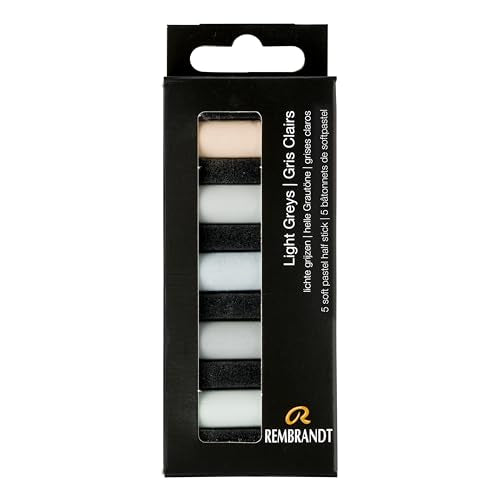 Rembrandt Soft Pastel Micro Set, 5-Piece Half Sticks, Light Greys - color: Light Greys, style: 5 Half Sticks in Micro Set