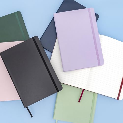 PAPERAGE Lined Journal Notebook, Hardcover Journal for Women & Men, 160 Pages, (5.6 in x 8 in), College Ruled Journaling Notebook for Work, School Supplies & Note Taking, (Light Blue) - color: Light Blue, style: A. Lined