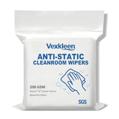 9" x 9" Anti-Static & Microfiber Wipes (50 Pcs, 200GSM) - size: 9" x 9" (Pack of 50)