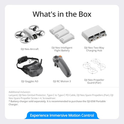 DJI Neo Motion Fly More Combo, Mini Drone With 4K UHD Camera for Adults - style: DJI Neo Motion Fly More Combo (3 Batteries, RC Motion 3)