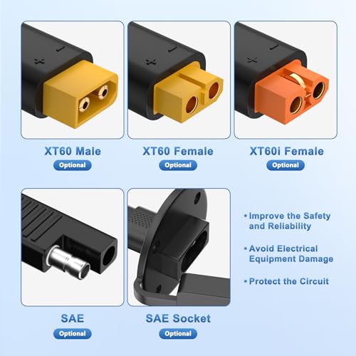 XT60 Female to O Ring Terminal Cable 10AWG Extension Cable Compatible with Lipo Batterie (XT60 Female, 2FT, 10AWG, 2Pieces) - color: XT60 Female to O Ring, size: Length:2FT; 2Pieces, style: 10AWG Cable