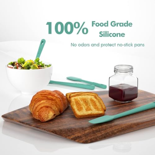 ChefAide 4 Pieces Silicone Spatulas Set, Heat Resistant Rubber Spatula - color: Sage, size: 4 pieces