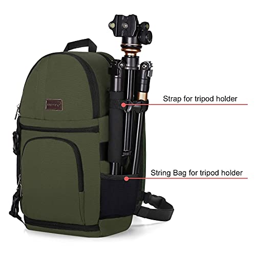 MOSISO Camera Sling Bag, Photography Shoulder Bag Compact Camera Backpack - color: Army Green