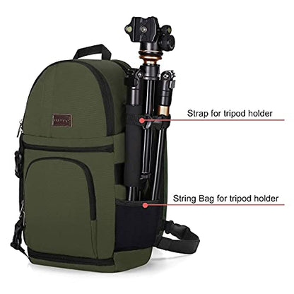 MOSISO Camera Sling Bag, Photography Shoulder Bag Compact Camera Backpack - color: Army Green