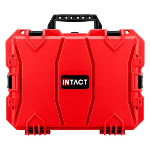 Eylar 18" Hard Camera Case Dry Box with Pull & Pluck Foam - Waterproof Gear Case, Lightweight Stacker Design for Camera, Lenses & Electronics (Red) - color: Red