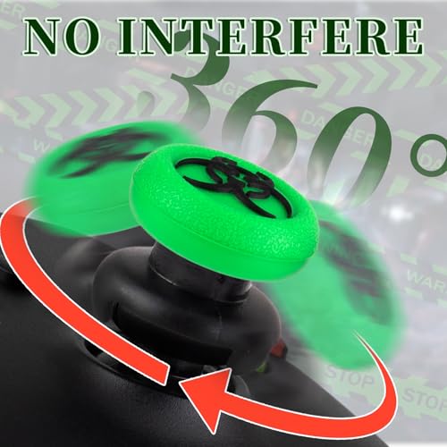 FPS Thumbstick Extender & 3D Texture Rubber Silicone Grip Cover 2 Sets for Xbox Series X/S & Xbox One Controller(BioH Green) - color: bio green