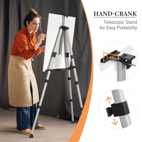 Art Painting Easel Stands, Adjustable Display Tripod Artist Sign Easels - style: Silver-2pack