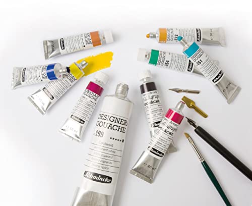 Schmincke - HORADAM® Gouache, titanium gold ochre, 640, 15 ml, finest gouache color, highest concentration of pigments, luminosity and depth of color - color: 640 titanium gold ochre