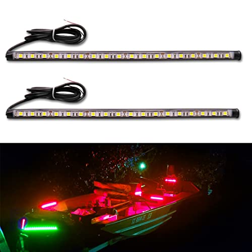 Navigation Lights - LED Bow Lights, Green & Red, Night Fishing, Deck, IP67 Waterproof for Pontoon, Dinghy, Kayak, Jon Boat, Yacht - color: Red