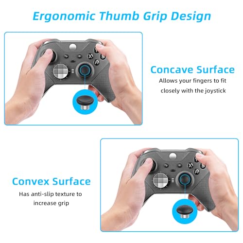 Mcbazel Metal Thumbsticks Replacement for Xbox Elite Series 2, 6 in 1 Metal Custom Button Set fit for Xbox One Elite Series 2 Controller - Black