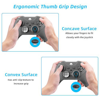 Mcbazel Metal Thumbsticks Replacement for Xbox Elite Series 2, 6 in 1 Metal Custom Button Set fit for Xbox One Elite Series 2 Controller - Black