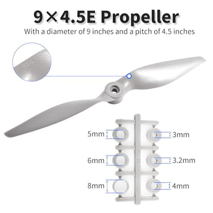 3 Pcs 9045 9"x4.5" Propeller, Gray Nylon, CCW - size: 3pcs 9*4.5