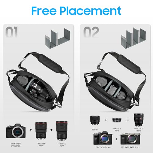 FINTIE Camera Sling Bag with Tripod Holder for DSLR SLR Mirrorless Cameras