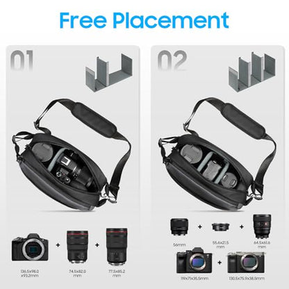 FINTIE Camera Sling Bag with Tripod Holder for DSLR SLR Mirrorless Cameras
