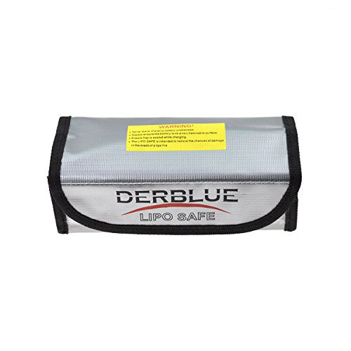 DerBlue 2pcs Fireproof Explosionproof Lipo Battery Safe Bag Lipo Battery Guard Safe Bag（185x75x60mm）