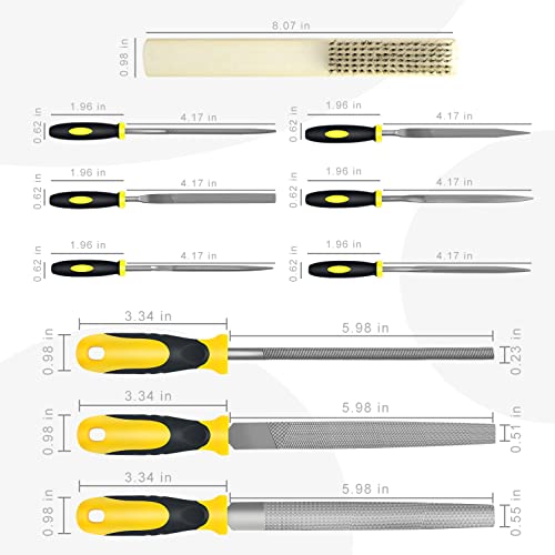 Steel File, Metal File, Half-Round/Round Files and 6 Pcs Needle Files - color: Black-10pcs