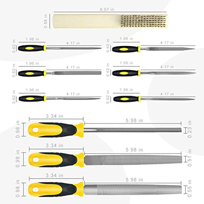Steel File, Metal File, Half-Round/Round Files and 6 Pcs Needle Files - color: Black-10pcs