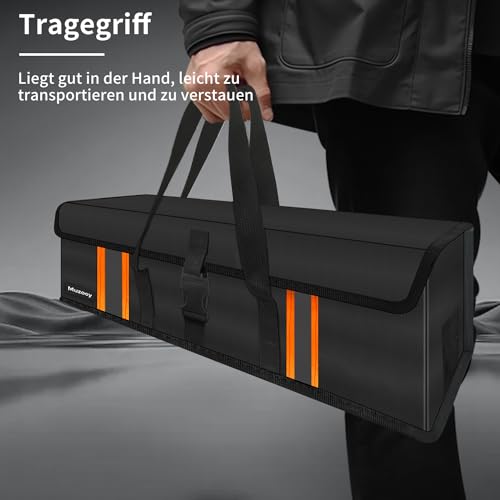 Ebike Battery Bag, 8 Layers, Fire Protection, Fireproof Battery Bag, Waterproof, Explosion-Proof, Ebike Battery Protective Case, black red, L, utilitarian
