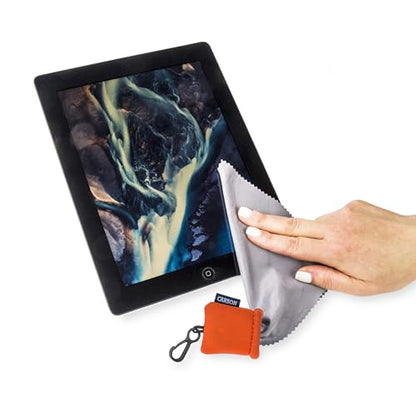 Carson Stuff-It Microfiber Lens Cloth Cleaning System for Eyeglasses, Smartphones, Tablets, Optics, Lenses, Cameras and More - color: Orange