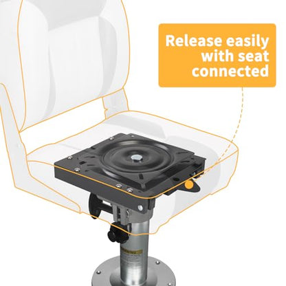 Leader Accessories Quick Disconnect Seat Mount with Boat Seat Swivel 2 Sets