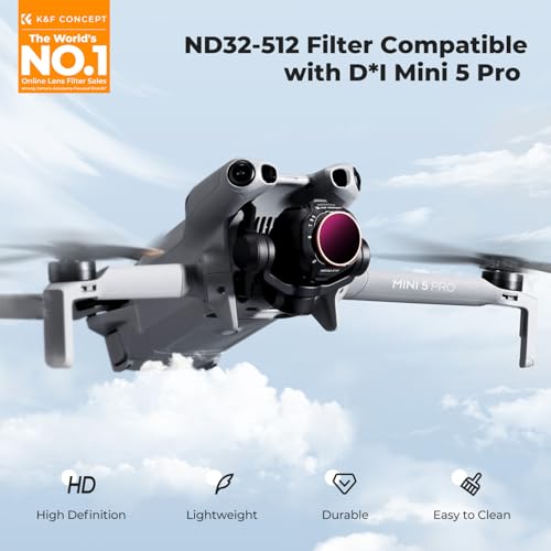 K&F CONCEPT Variable ND Filter Compatible with DJI Mini 5 Pro - style: ND32-512