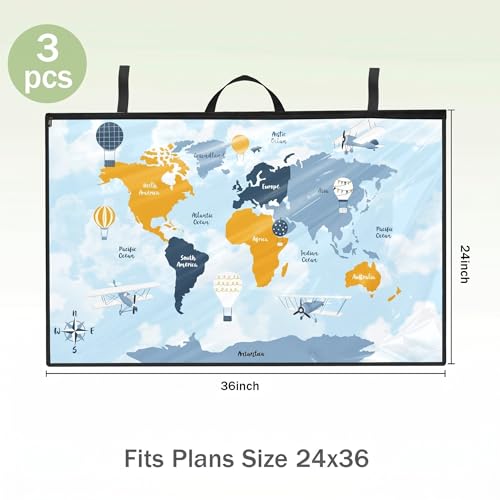 Tanlade 3 Pack Waterproof Blueprint Holders, Foldable, 24 x 36 Inch - size: 24 x 36 Inch