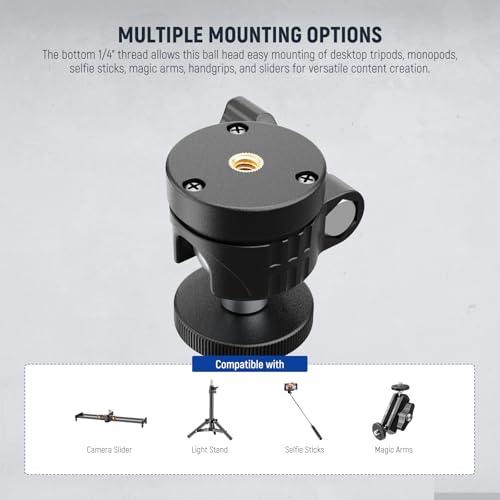 NEEWER Basics Mini Ball Head, Portable Tripod Head Camera Mount Adapter - style: GM01