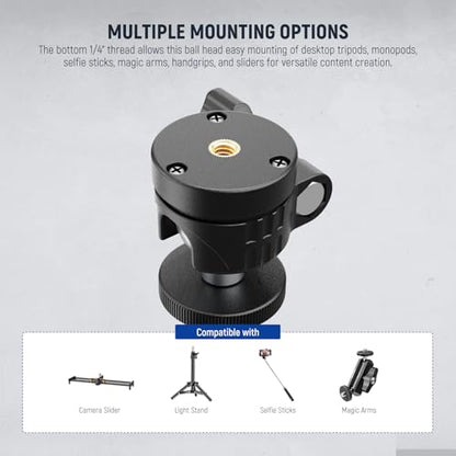 NEEWER Basics Mini Ball Head, Portable Tripod Head Camera Mount Adapter - style: GM01