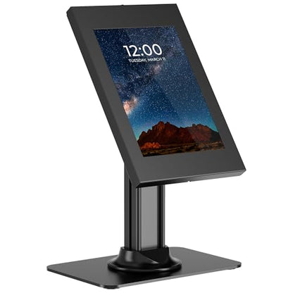 Mount-It! iPad Kiosk Stand, Anti-Theft Steel Countertop Enclosure, Black - color: Black