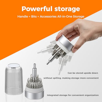 31 in 1 Mini Pocket Screwdriver Set, Magnetic Repair Kit - color: Silver