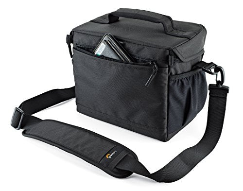 Lowepro LP37123, Nova 180 AW II Camera Bag, Waterproof, Customizable, Fits Pro-Depth DSLR with Lens, Compact Drone, 3-4 Additional Lenses, Flash, Black - color: Black