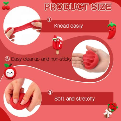 VioraWhite 48 Pcs Air Dry Clay Bulk 1.6lb Modeling Clay Kit,Red - color: Red