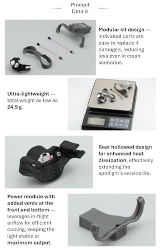 Mini 5 Night Flight Light Accessory for DJI Mini 5, Gimbal-Follow Dual Lamp LED Spotlight, High-Brightness Multifunction Drone Light, Upgraded Version, 700-1000LM (Manual Control) - size: Manual Control
