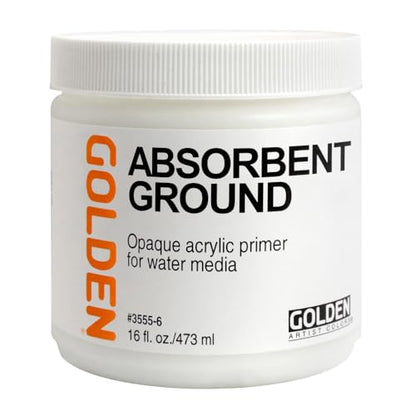 Absorbent Ground by GOLDEN, 16 fl. oz. Jar, Professional Acrylic Ground, Semi-Opaque