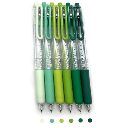 6 Colors 0.7mm Fine Pointed Acrylic Gel Pen Set,Natural Forest - color: Brown
