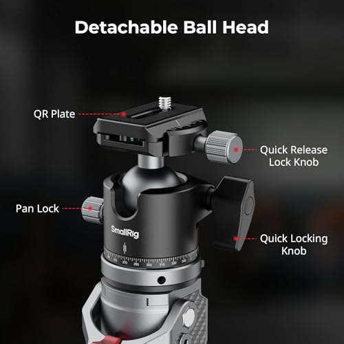 SmallRig 65.6"/ 166.5cm Carbon Fiber Ball Head Monopod for Camera - size: 166.5cm / 65.6"